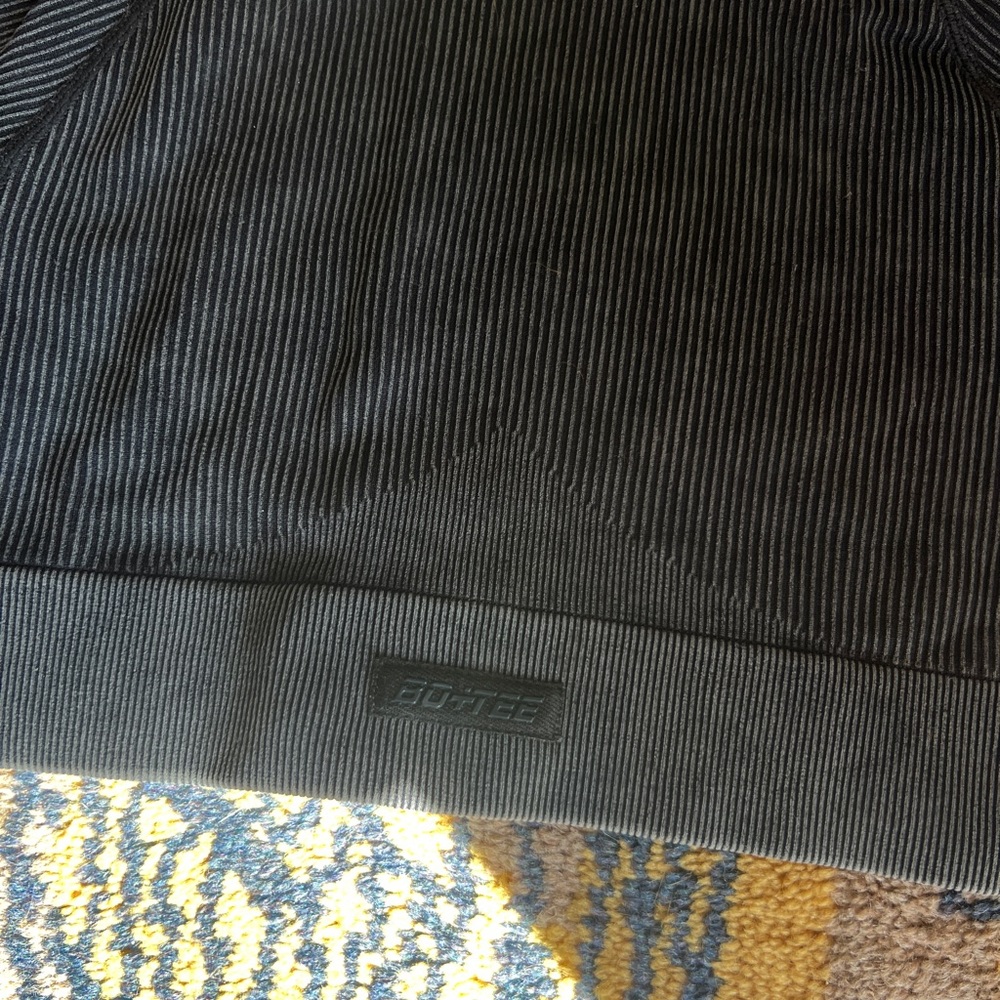 Bo+tee Black Ribbed Short Top - Picture 2 of 3